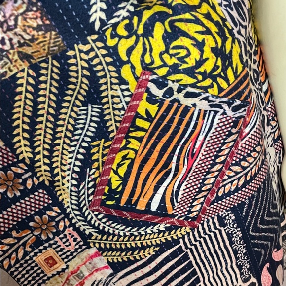 MISSLOOK Multicolor reversible long Patterned Vest with pockets - Picture 3 of 7